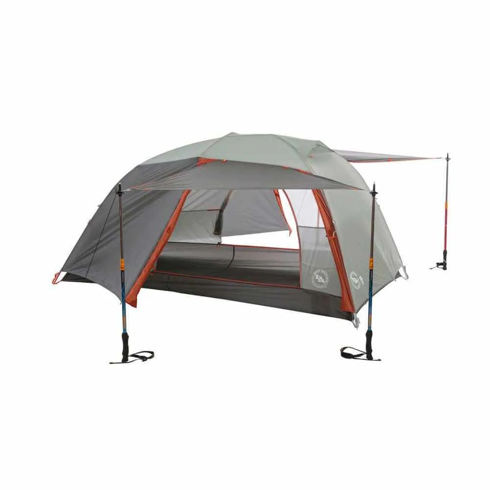 en öppen Big Agnes Copper Spur HV UL2 mtnGLO kupoltält för 2 personer