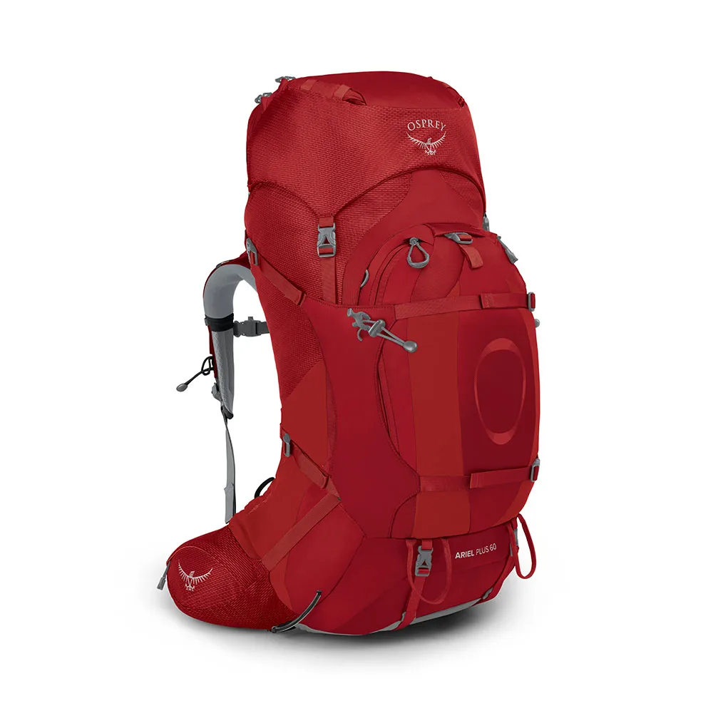 Osprey Ariel Plus 60 ryggsäck i färgen röd