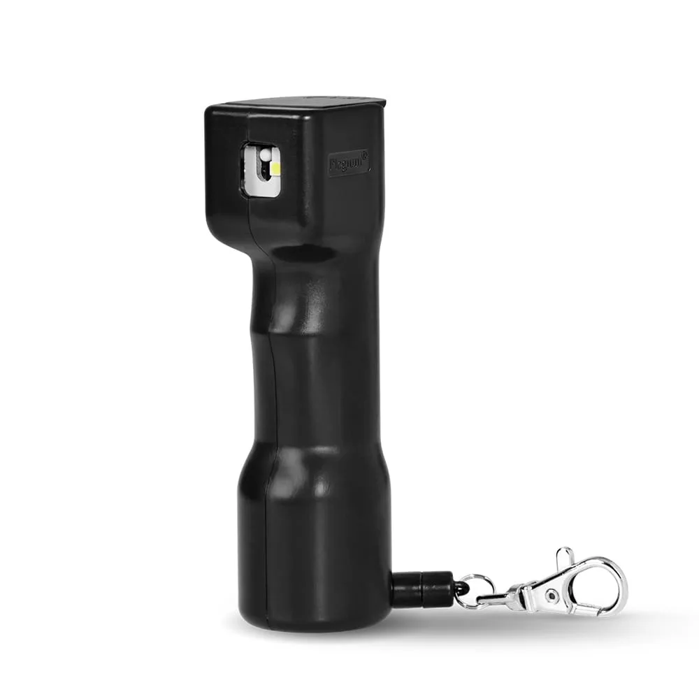 Försvarsspray Plegium Combo i färgen svart med röd UV färg.