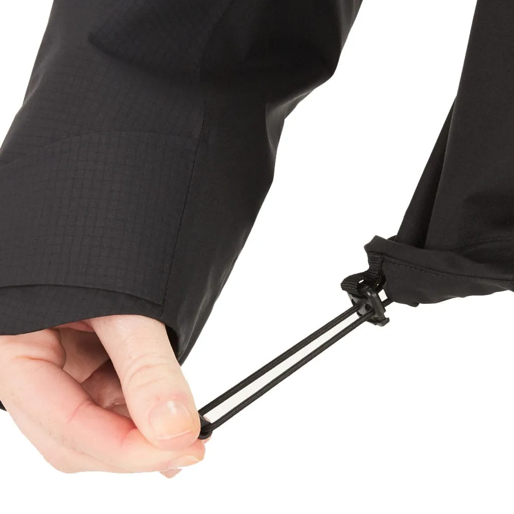 Närbild på damjacka från Mitre Peak och dess dragsko.