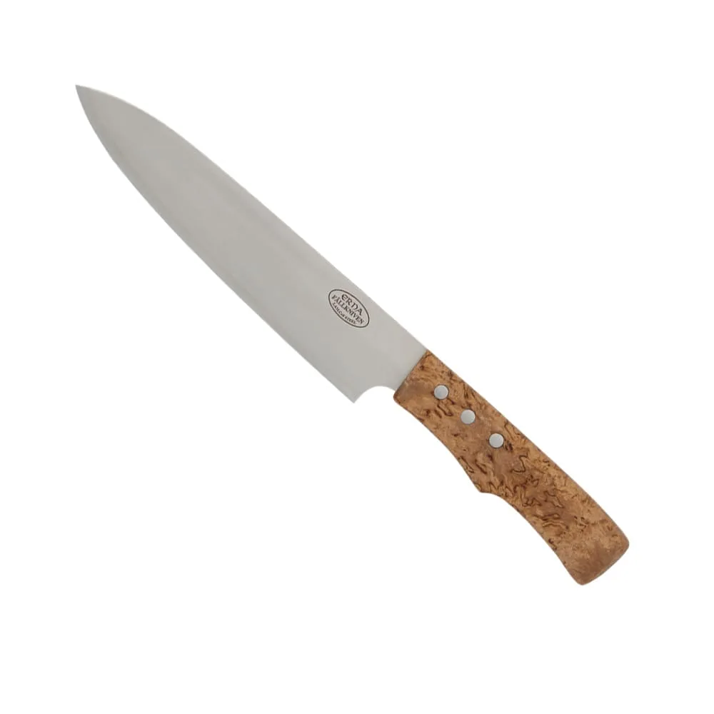 Elegant kockkniv med masurbjörk från Fällkniven SK18 Erna.