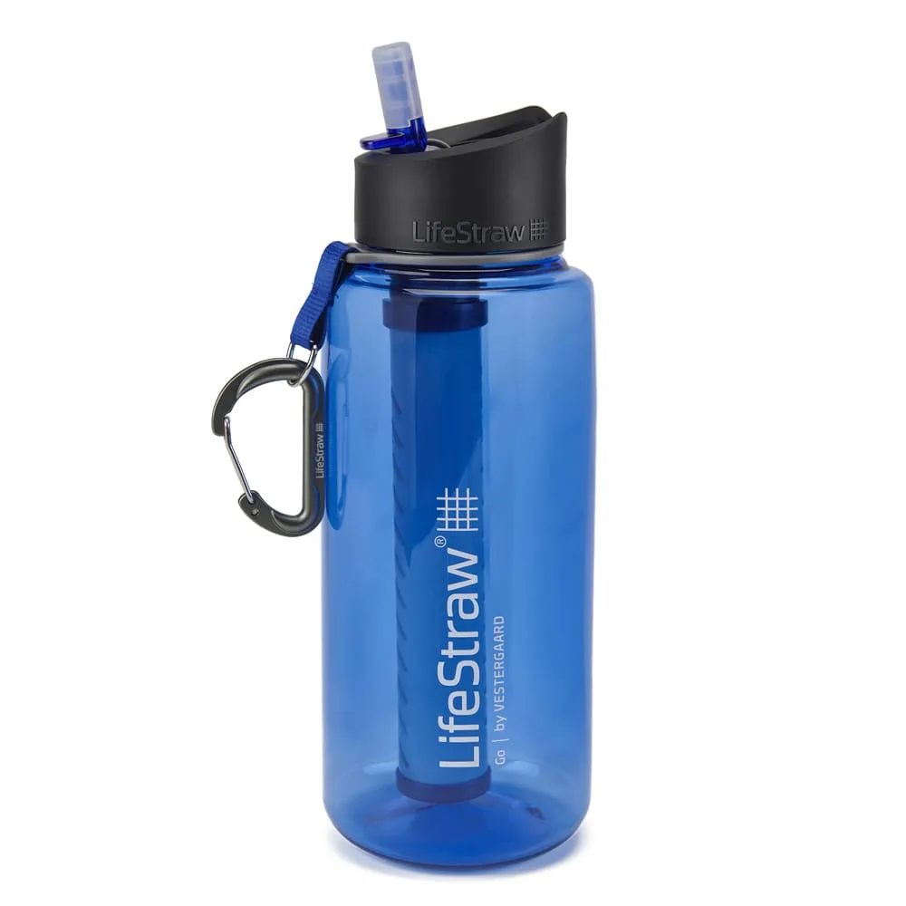 Stor vattenflaska med reningsfilter från LIfestraw Go bottle.