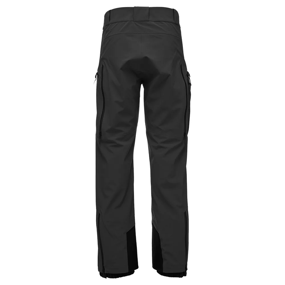 Baksidan av herrbyxan Recon Stretch Pants som har blixlås för pjäxor från Black Diamond.