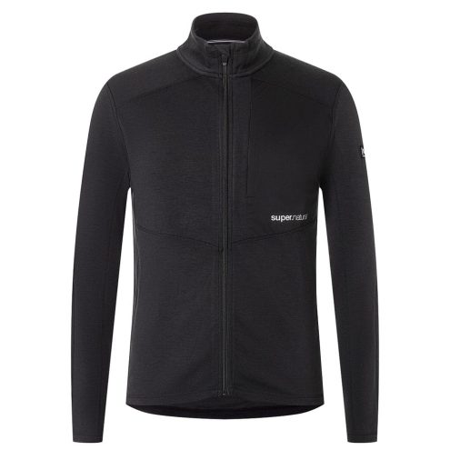 Varmt mellanlager i svart för herr med dragkedja från Super.natural Adventure track.