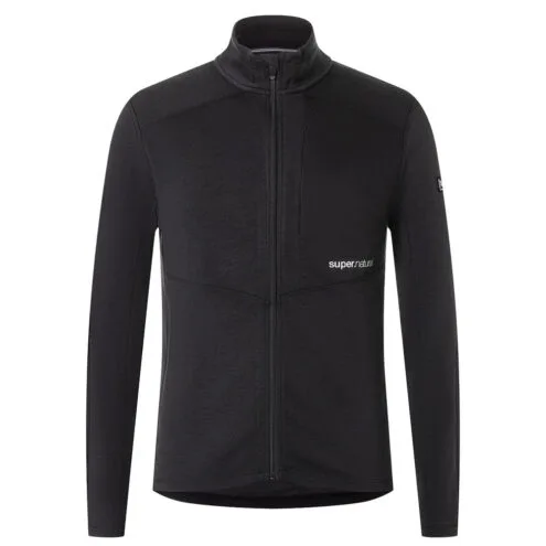 Varmt mellanlager i svart för herr med dragkedja från Super.natural Adventure track.