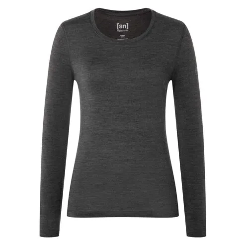 Grå underställströja i marinoull från super.natural base crew neck 230.