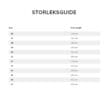 Storleksguide.