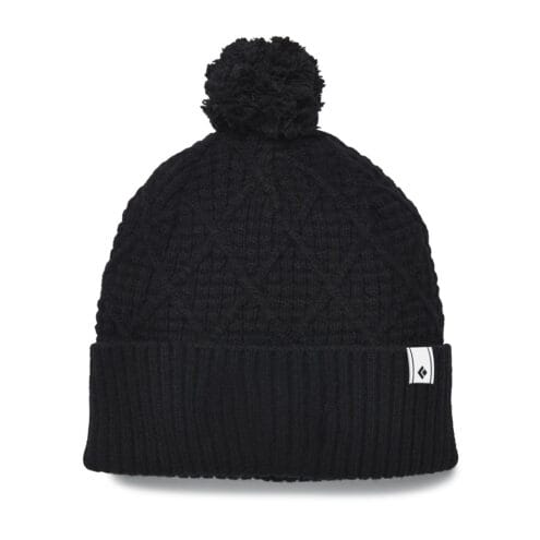 Svart varm mössa från Black Diamond Cable Cuff Pom.