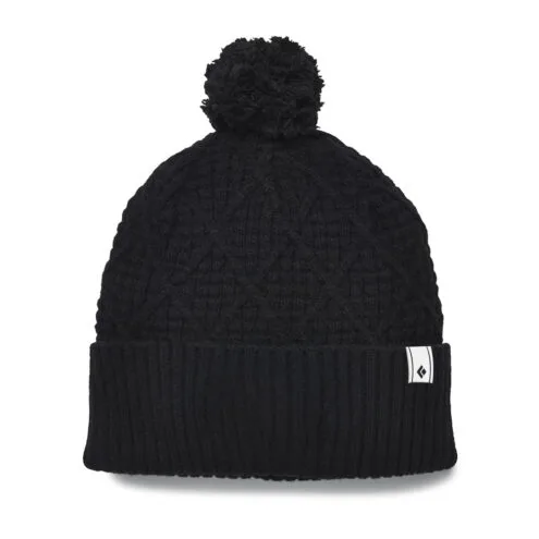 Svart varm mössa från Black Diamond Cable Cuff Pom.
