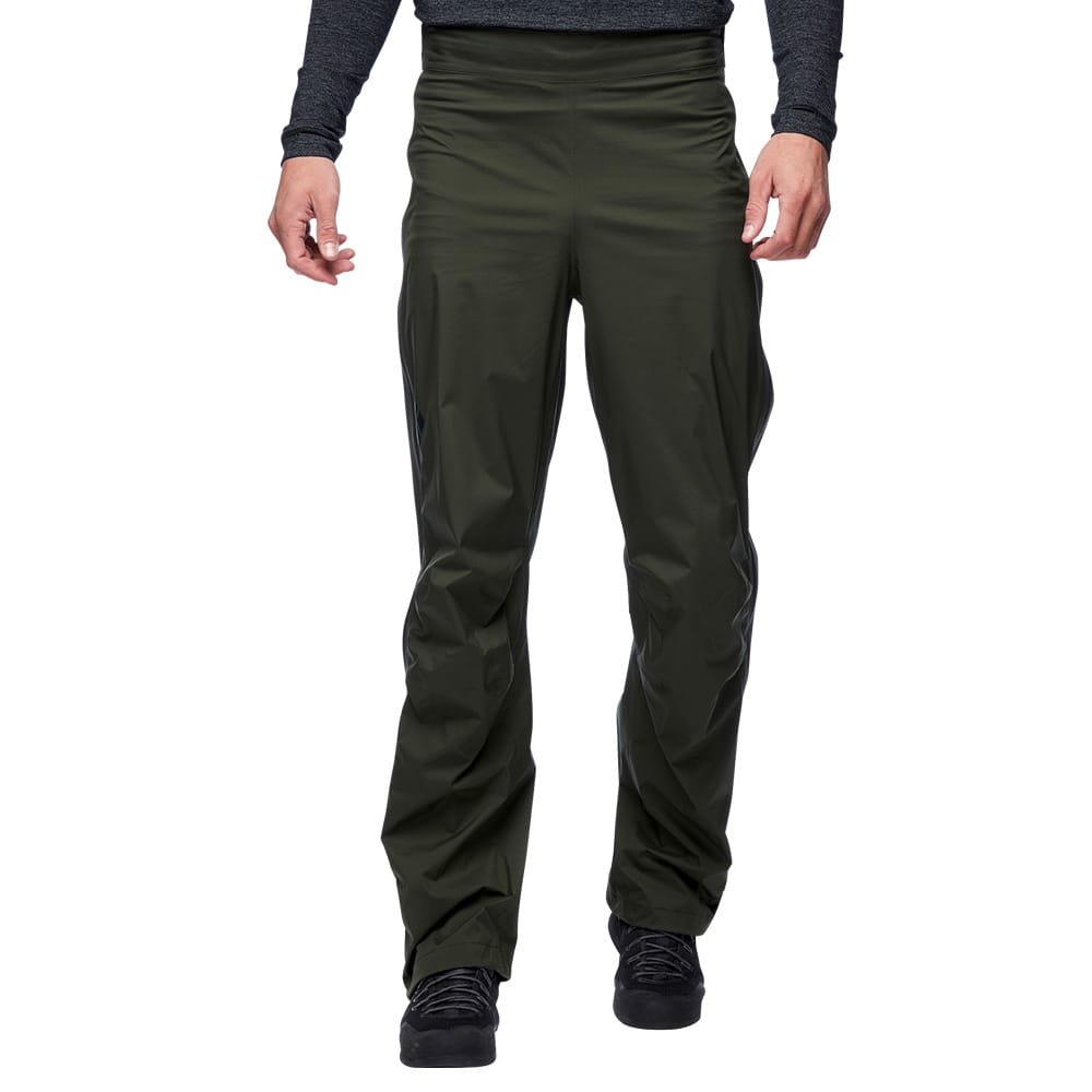 Black Diamond Stormline Stretch Full Zip Rain Pants i färgen cypress.