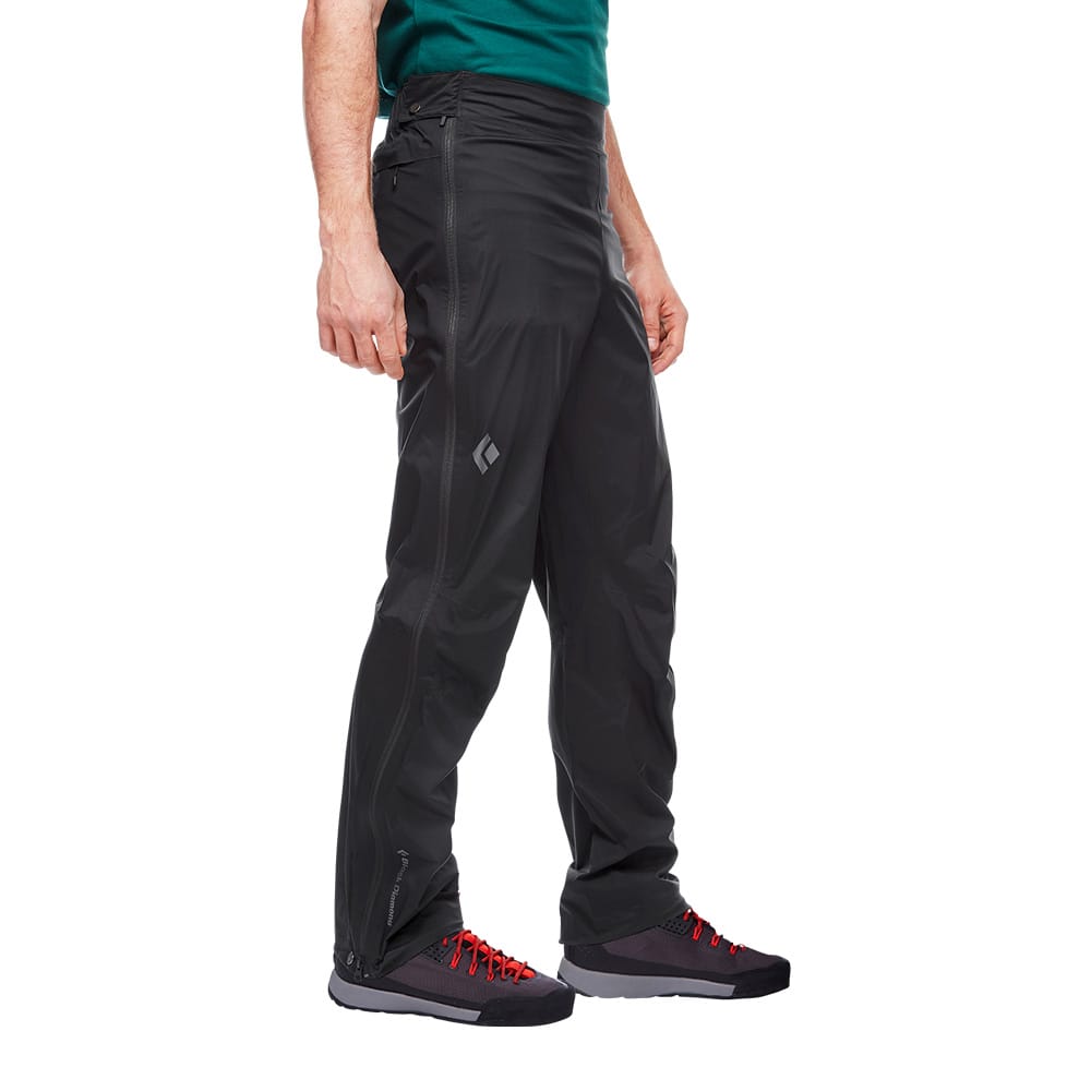 Black Diamond Stormline Stretch Full Zip Rain Pants i färgen svart.