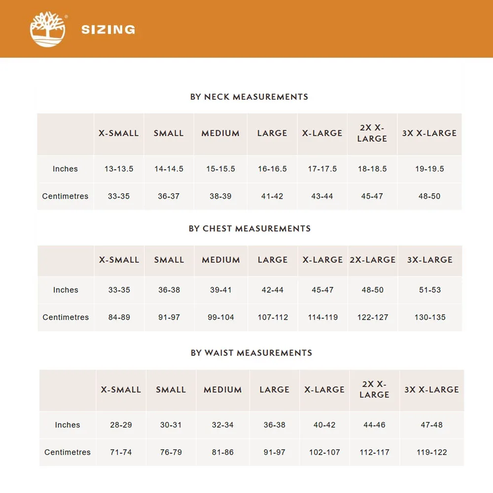 Storleksguide Timberland