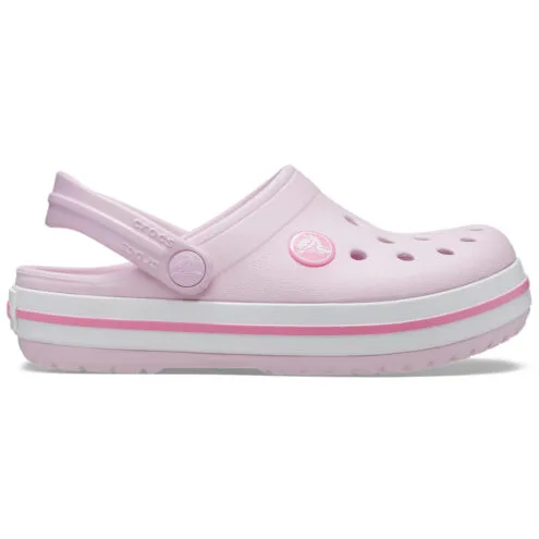 Rosa Crocs Toddler Crocband Clog (barn) i profil.