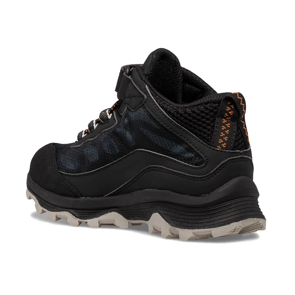 Baksidan av barnskor från Merrell Moab Speed Mid A/C Waterproof