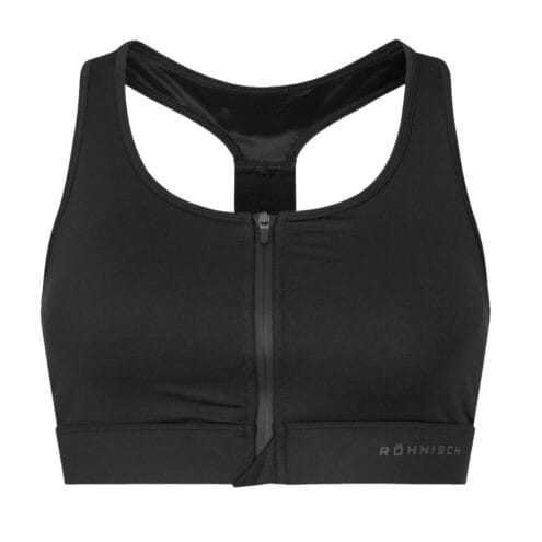 Front Zip Sportsbra, Black framifrån