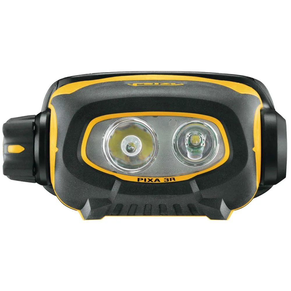Närbild på Petzl Pixa 3R pannlampa