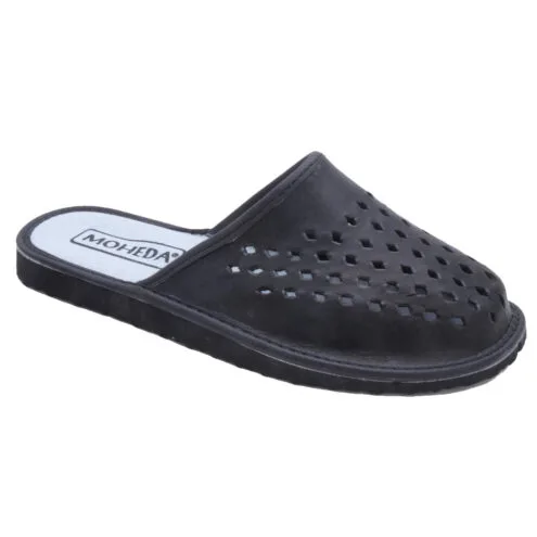 Moheda Dafne toffla i äkta läder i färgen svart