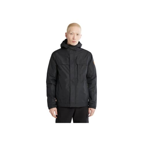 Timberland Benton vattenavisande skaljacka (herr) i svart på en modell som har jackan knäppt