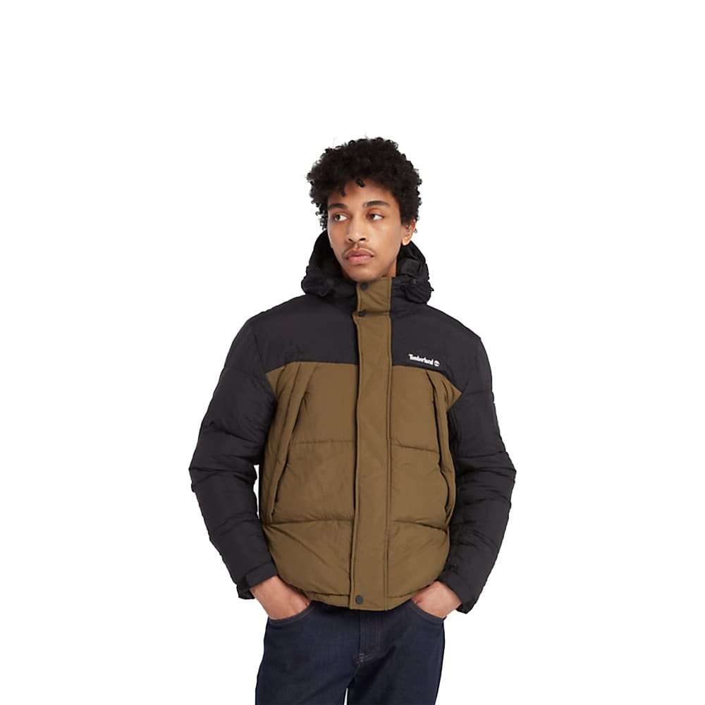 Timberland Archive Puffer jacka (Herr) på en modell i färgen dark olive/black