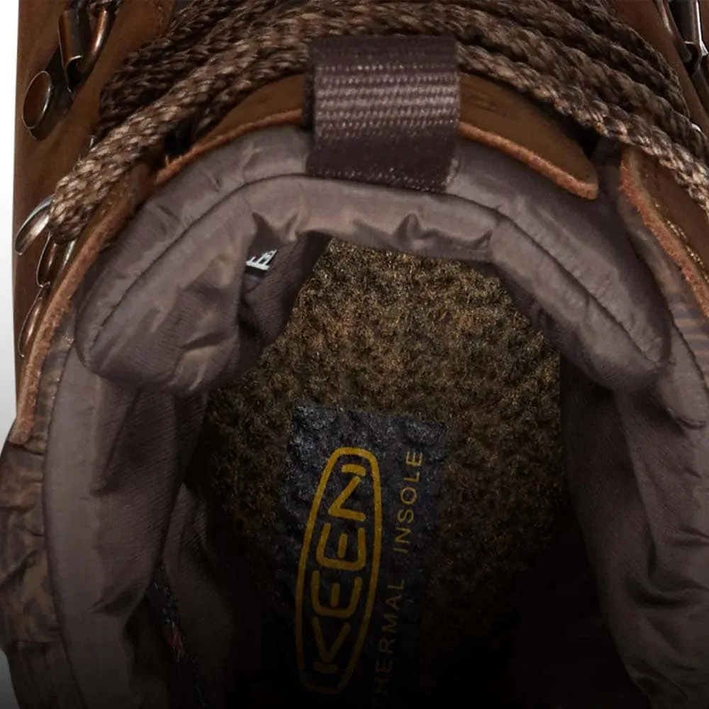 Närbild på den varma sulan i Keen Greta Waterproof Boot vinterkänga (dam)