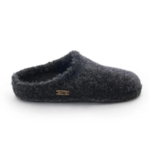 Ulle Mohair Seamless ulltofflor i färgen dark grey