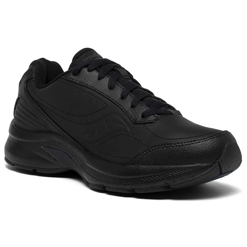En stötdämpande, snygg Saucony Omni Walker 3 Wide-och orginal (dam) snett framifrån