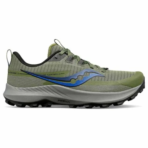 Ett par otroligt slitstarka Saucony Peregrine 13 terränglöparskor (herr) i en snygg grön färg