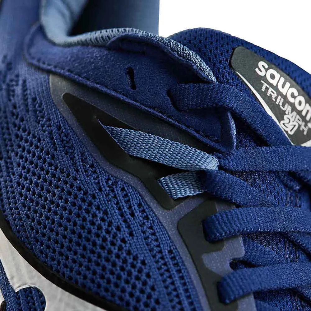 Snörning på Saucony Triumph 21 (herr) med en ventilerande och stötdämpande sula