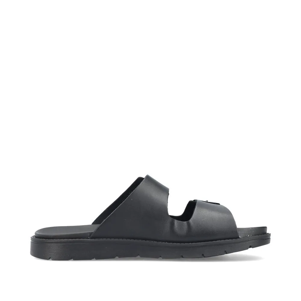 Insida profil av lätta och luftiga Rieker 24290-00 tvåremssandaler (herr)