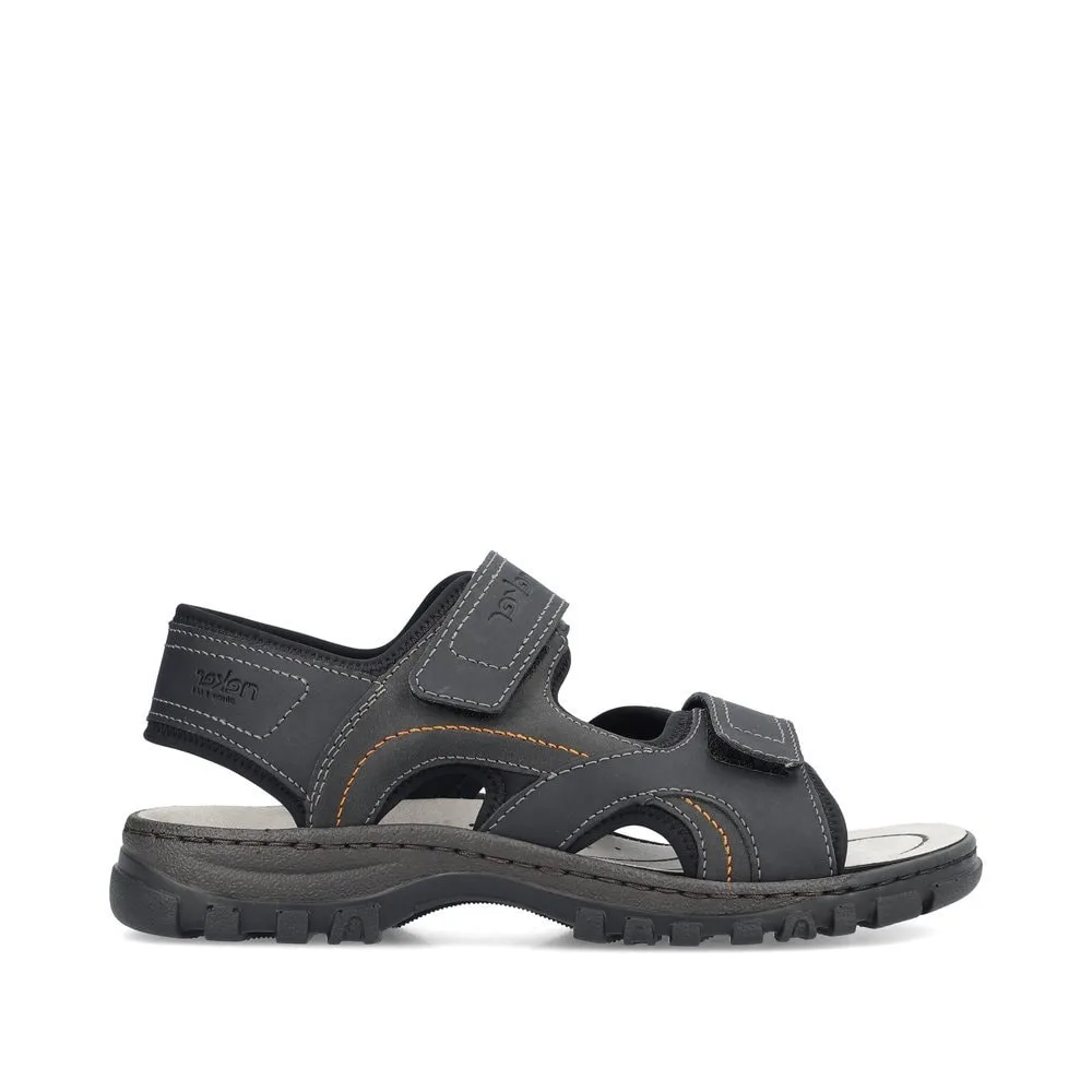 Utsida profil av Lätta och sköna Rieker 25053-00 sandaler (herr)