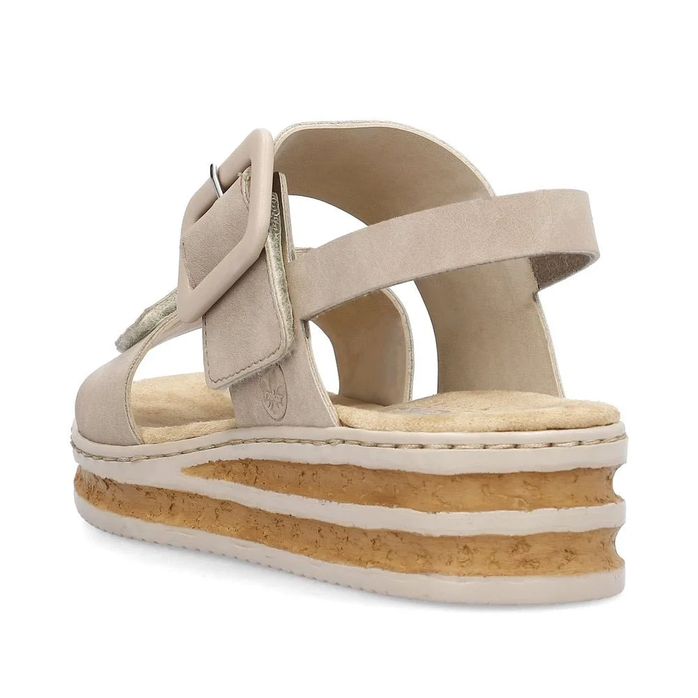 kilklack på stilrena Rieker 62950-62 sandaler (dam)