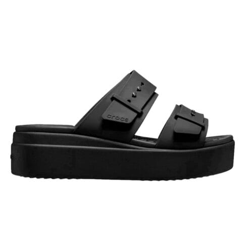Crocs Brooklyn Buckle Low platåsandaler (unisex) med bekväm sula i färgern svart