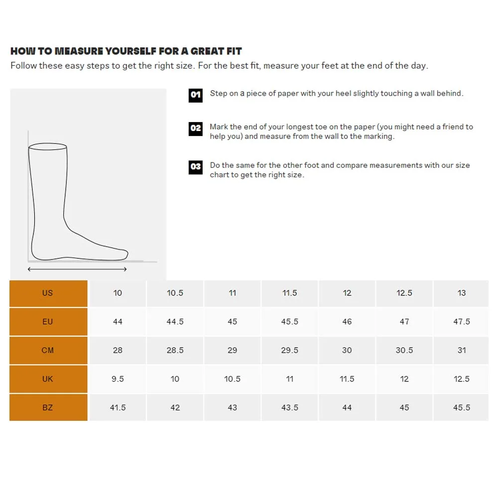 Storleksguide på Timberland Seneca Bay Slip-On (herr)