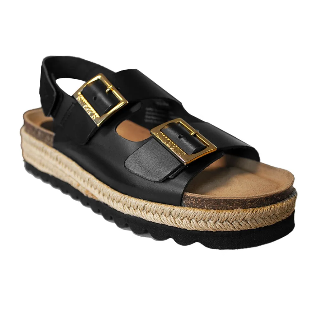 Sweeks Sonja remsandaler med guldfärgade spännen