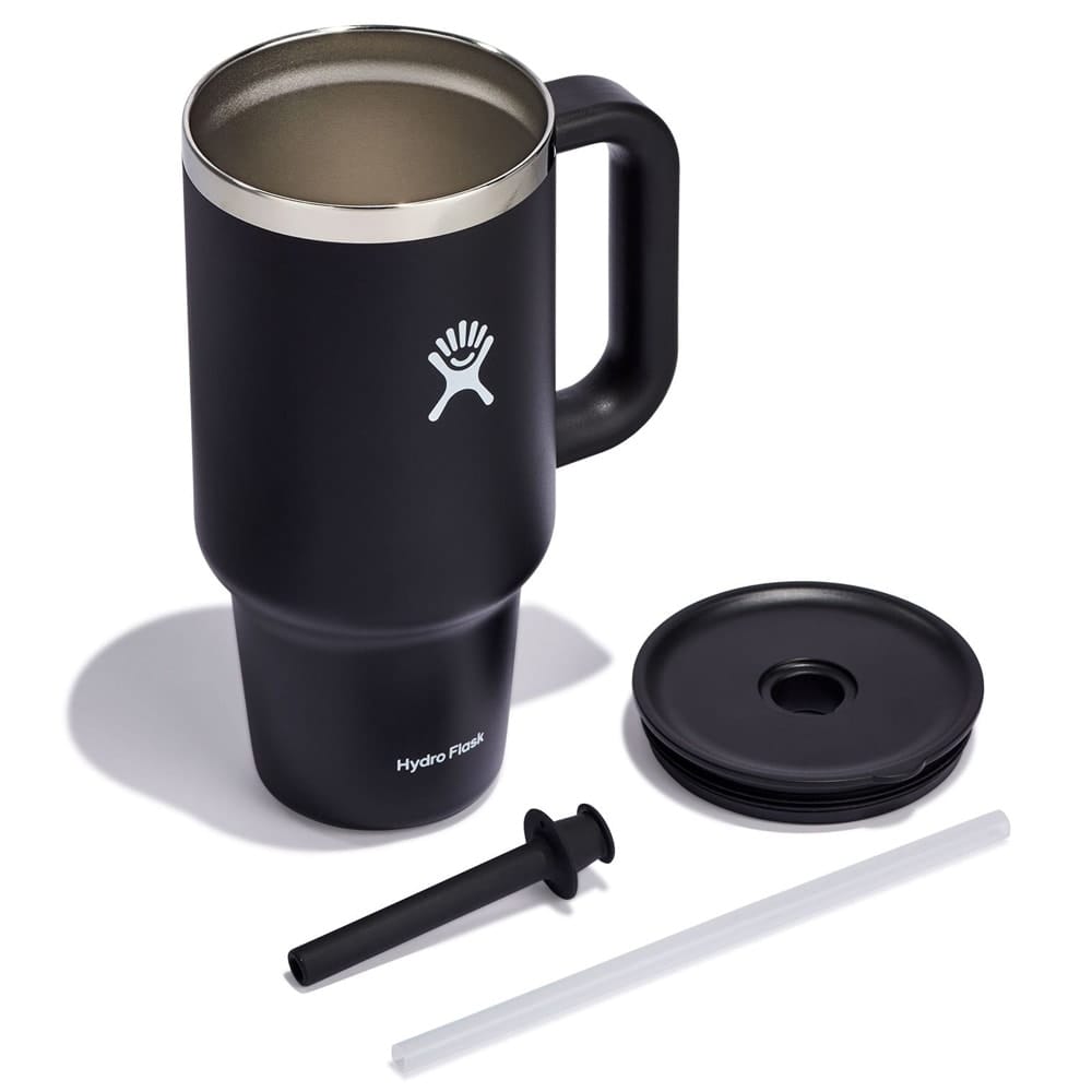 En stor och praktisk Hydro Flask All Around Travel Tumbler med sugrör 32oz/946ml isärplockad