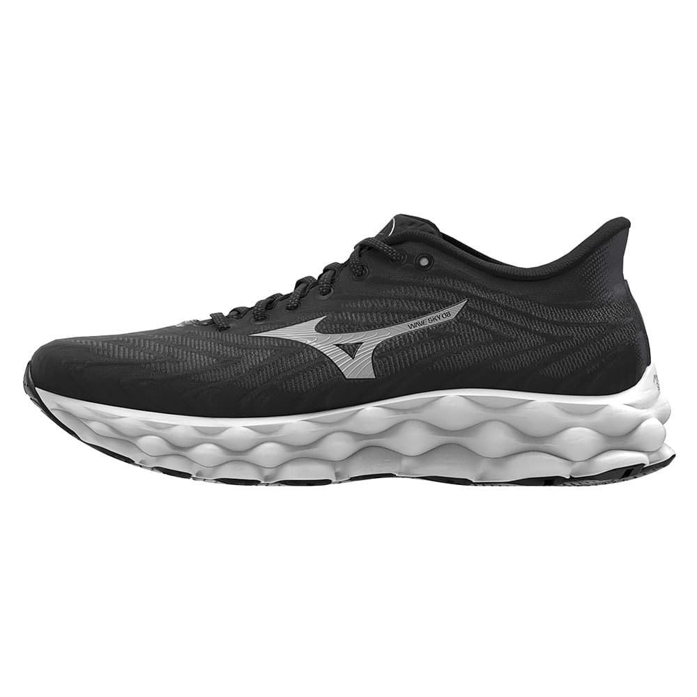 Mizuno Black-Silver-White Wave Sky 8 Löparskor (Dam) - Black/Silver/White, 38,5