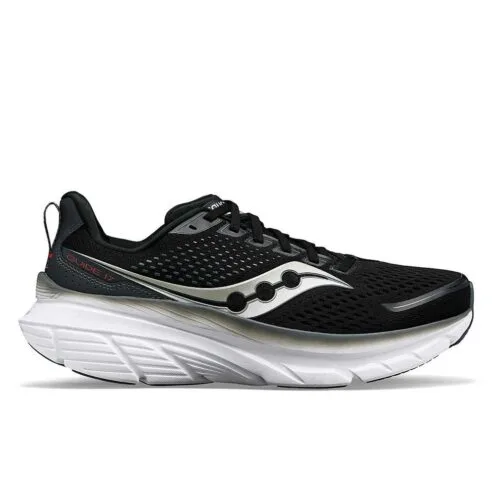 bekväma och ergonomiska Saucony Guide 17 löparskor (herr) i färgen blackshadow