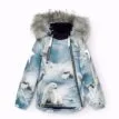 Molo polaris fur vinterjacka för barn i färgen polar bear joy