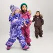 tre barn har på sig varsin Reima Reimatec winter overall Trondheim vinteroverall (barn)