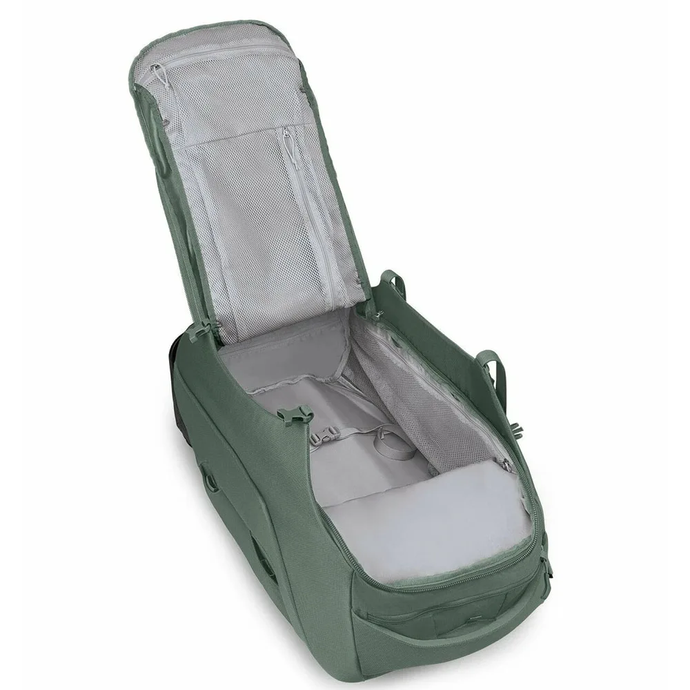 en öppen Osprey Sojourn™ Wheeled Travel Pack 60L resväska (unisex)