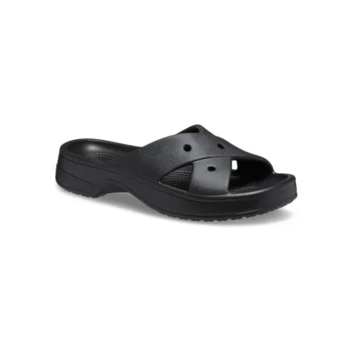 profil av svart Crocs Classic Cross Strap sandaler (dam)
