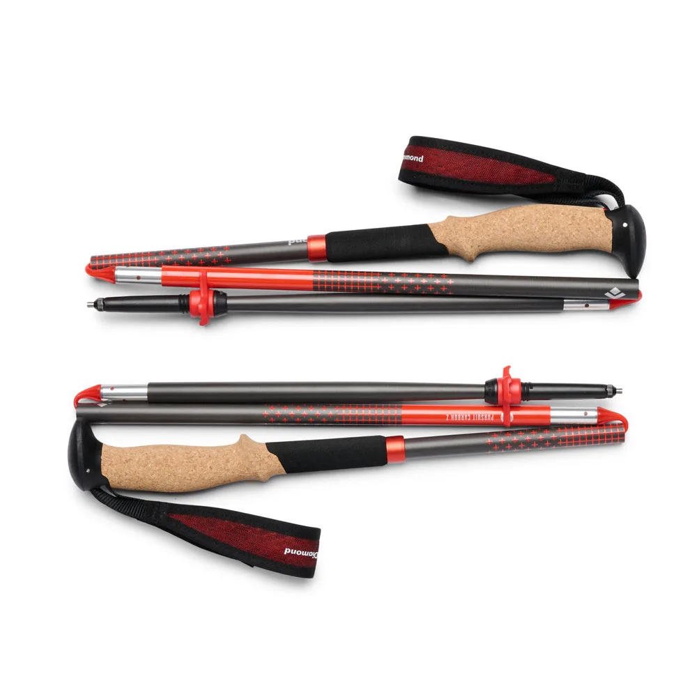 två stycken packade Black Diamond Pursuit Carbon Z Poles vandringsstavar (unisex)