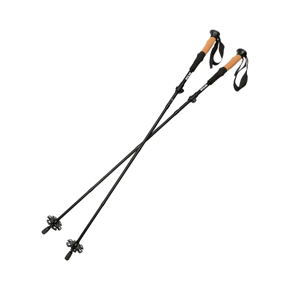 ett par gråa Silva Trekking Poles aluminium Z-Fold vandringsstavar