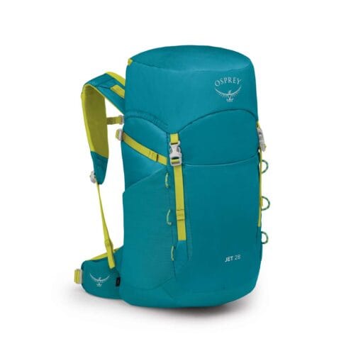 Osprey Jet 28 vandringsryggsäck (barn) i färgen Blue Spikemoss Lemongrass