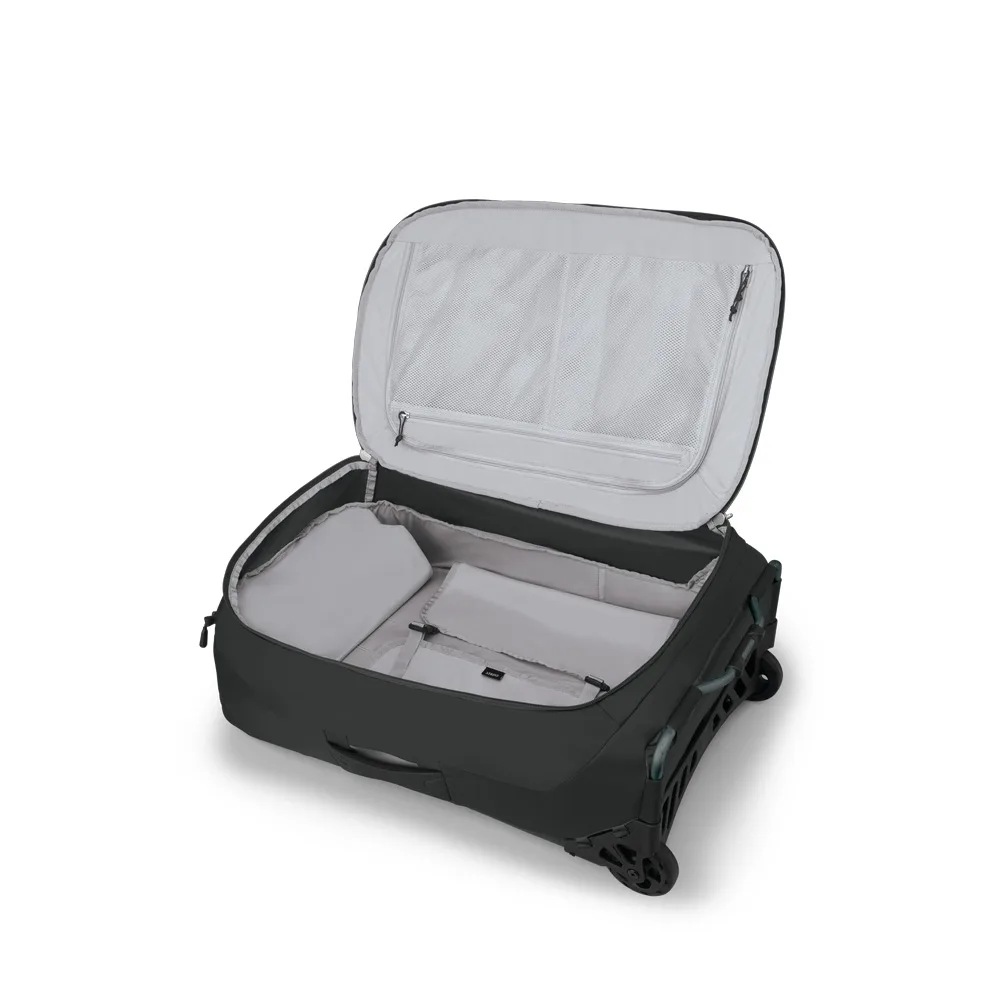 en öppen Osprey Ozone 2-Wheel 80L resväska (unisex)