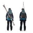demostration om hur man hänger skidor på en Osprey Soelden 45 skidryggsäck (unisex)