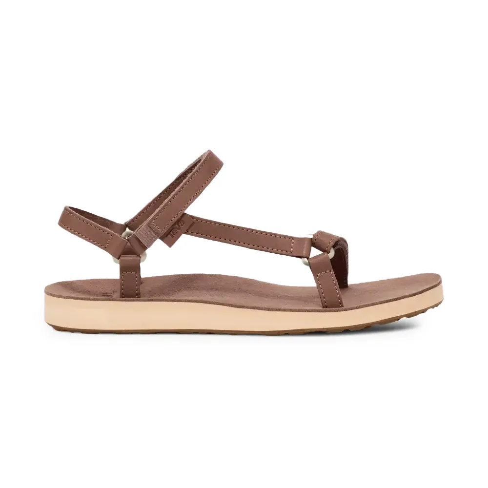 utsida profil av Teva Original Universal Slim Leather sandaler (dam) i färgenh acorn