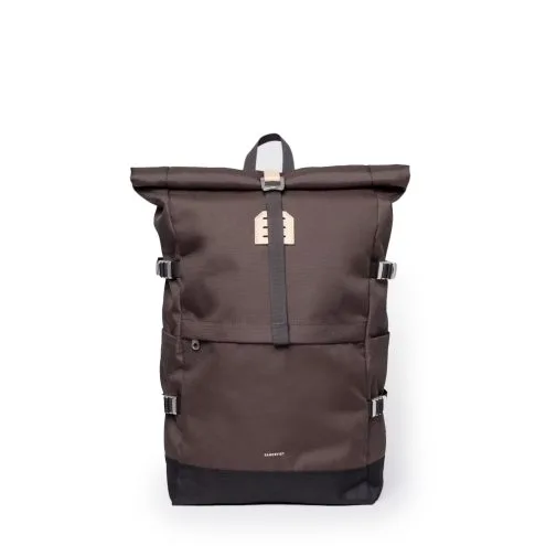 Sandqvist Icon Rolltop Backpack ryggsäck (unisex) L i färgen Brown with natural leather