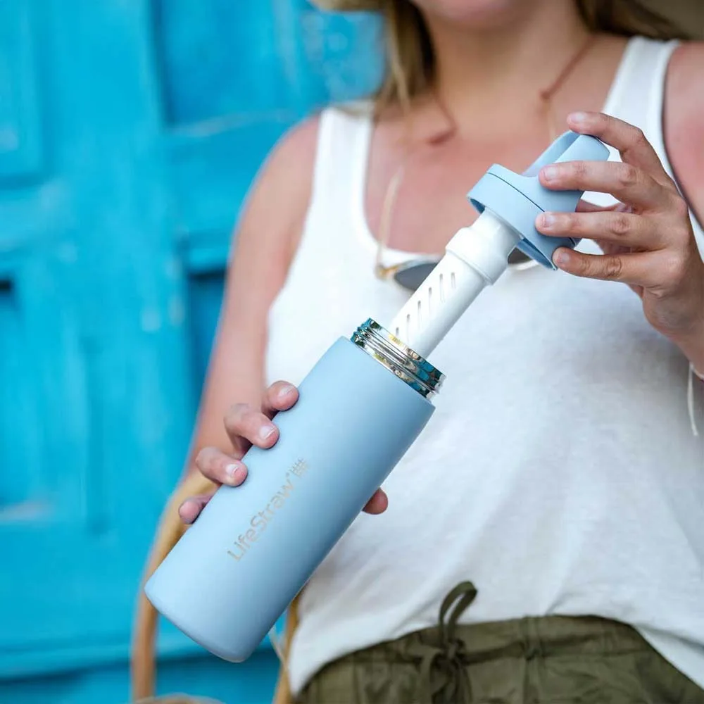 filter i en LifeStraw Go 2.0 Stainless Steel flaska med vattenfilter 530 ml