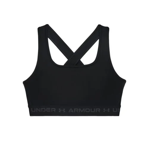 svart Under Armour Cross Back Mid Bra sport-bh (dam)